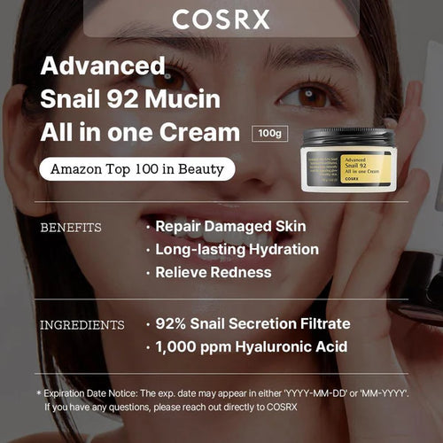 COSRX ADVANCED SNAIL 92 ALL IN ONE CREAM 100ML COSRX moon&health labs